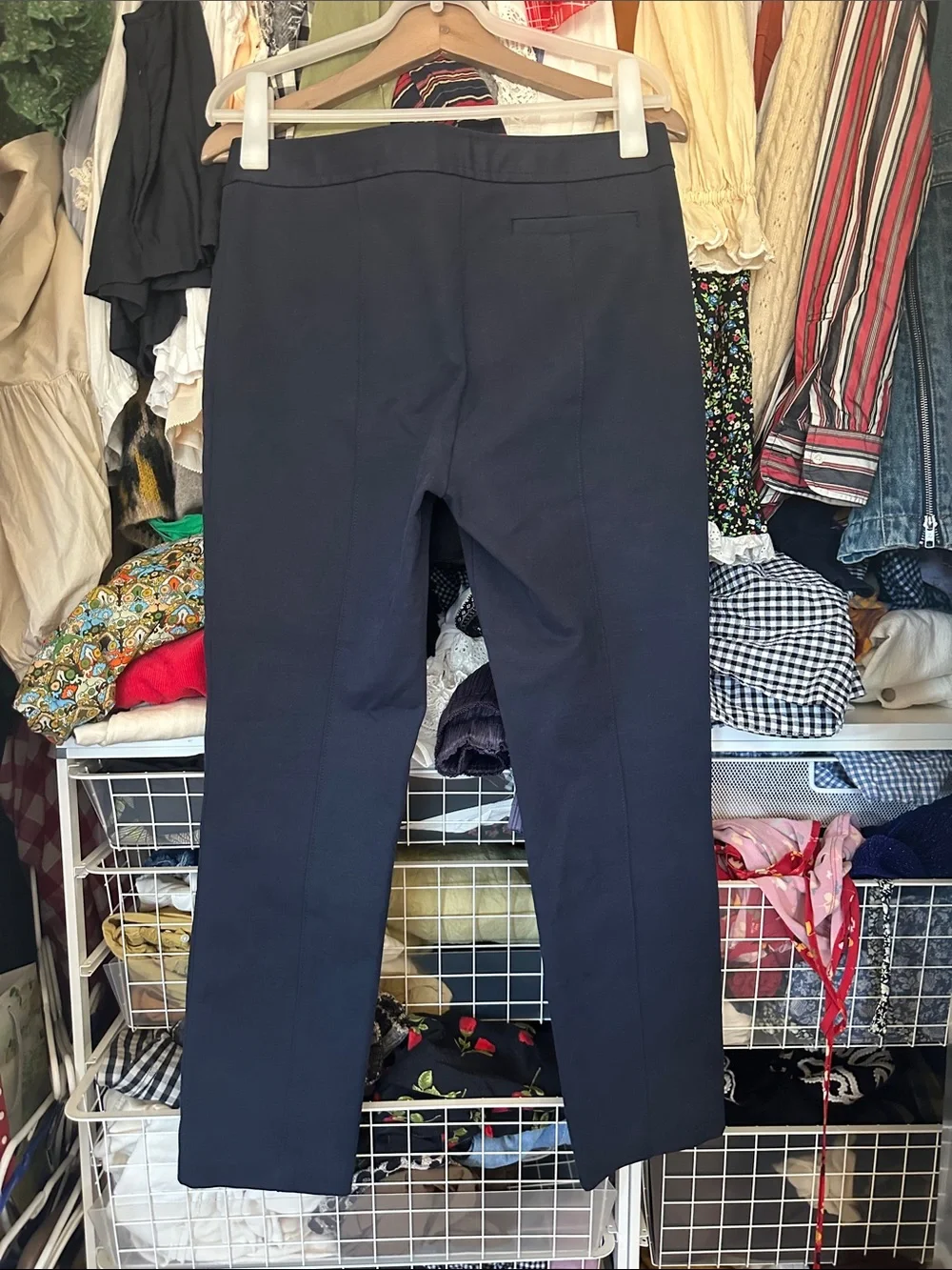 Tory Burch Navy Straight-Leg Dress Pants